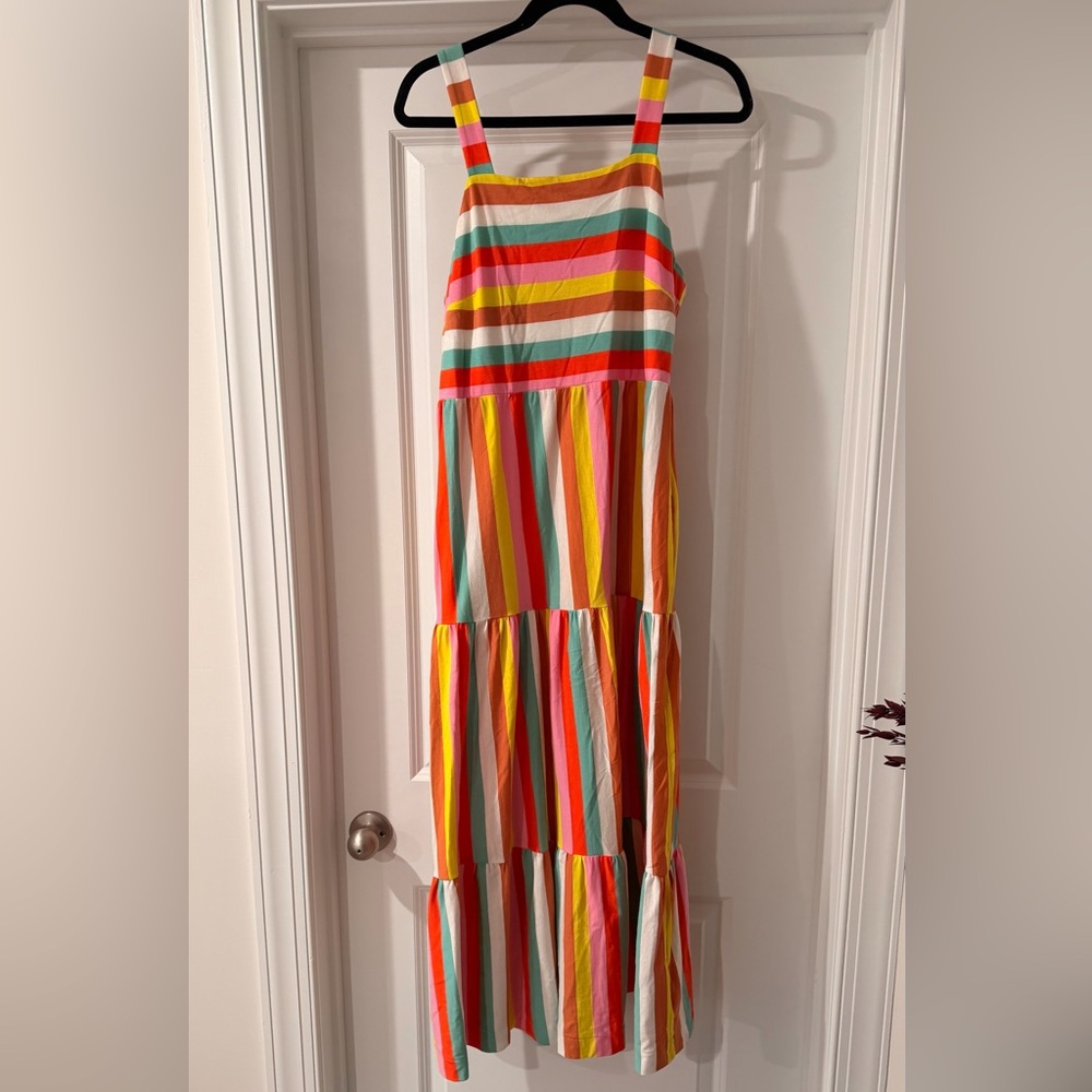 J. Crew Pink Yellow Orange Striped Top